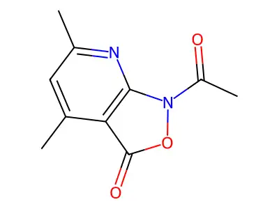 1-Acetyl-4,6-dimethyl-[1,2]oxazolo[3,4-b]pyridin-3-one structure