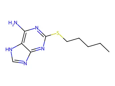 2-pentylsulfanyl-7H-purin-6-amine structure