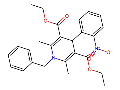 Diethyl 1-benzyl-2,6-dimethyl-4-(2-nitrophenyl)-1,4-dihydro-3,5-pyridinedicarboxylate structure