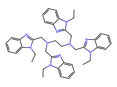 N,N,N',N'-tetrakis[(1-ethylbenzimidazol-2-yl)methyl]ethane-1,2-diamine structure