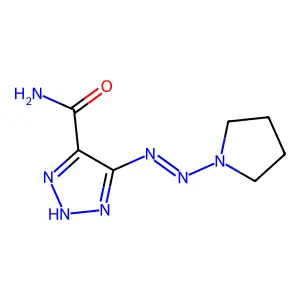 5-(Pyrrolidin-1-ylhydrazinylidene)triazole-4-carboxamide structure