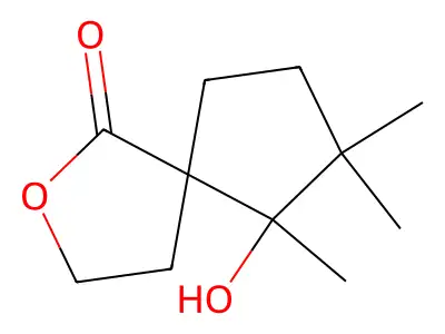 6-Hydroxy-6,7,7-trimethyl-2-oxaspiro[4.4]nonan-1-one structure