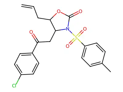 4-[2-(4-Chlorophenyl)-2-oxoethyl]-3-(4-methylbenzene-1-sulfonyl)-5-(prop-2-en-1-yl)-1,3-oxazolidin-2-one structure