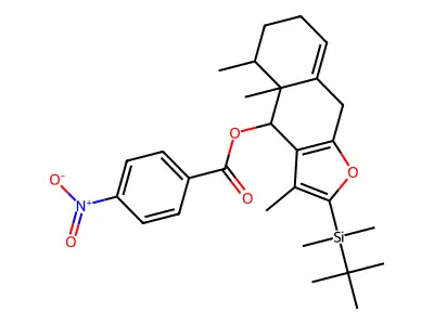 [2-[tert-butyl(dimethyl)silyl]-3,4a,5-trimethyl-5,6,7,9-tetrahydro-4H-benzo[f][1]benzofuran-4-yl] 4-nitrobenzoate structure
