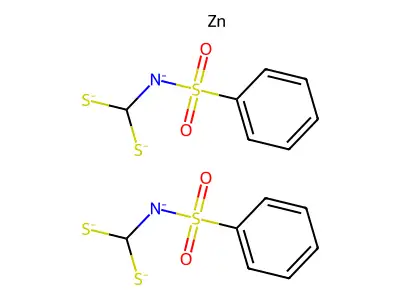 Bis(benzenesulfonylazanidylmethanedithiolate);ZINC structure