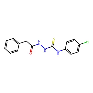 N-(((4-chlorophenyl)carbamothioyl)amino)-2-phenylacetamide structure