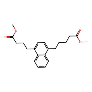Methyl 5-[4-(4-methoxy-4-oxobutyl)naphthalen-1-yl]pentanoate structure