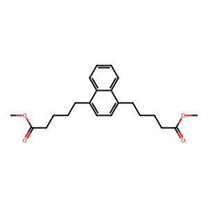 Methyl 5-[4-(5-methoxy-5-oxopentyl)naphthalen-1-yl]pentanoate structure