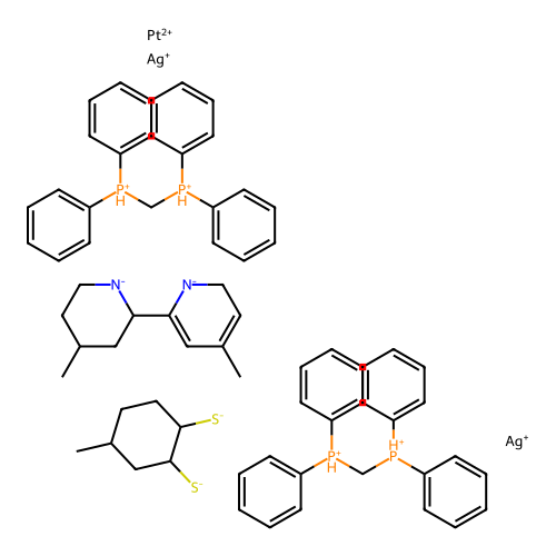 Chemical Compound (C69H78Ag2N2P4PtS2+4) structure