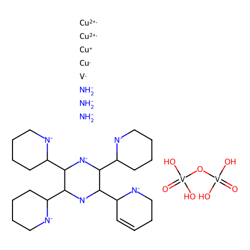 Chemical Compound (C24H48Cu4N9O7V3-4) structure