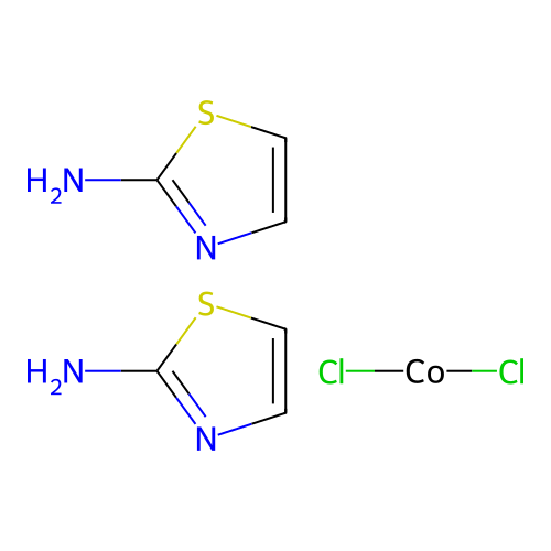 Dichlorocobalt;bis(1,3-thiazol-2-amine) structure