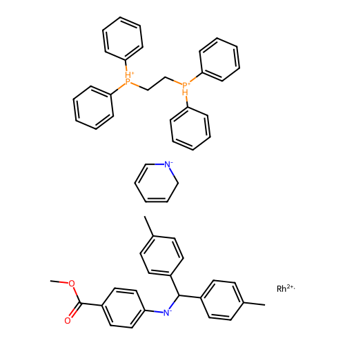 Chemical Compound (C54H54N2O2P2Rh+2) structure