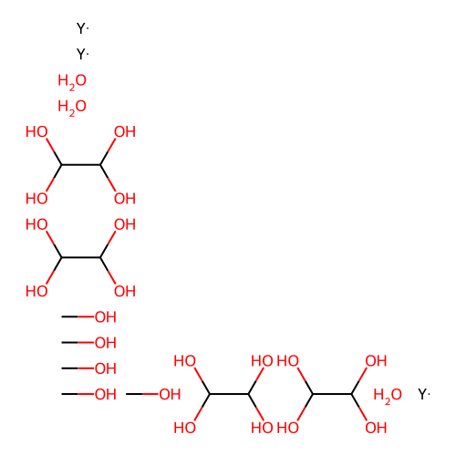 Tetrakis(ethane-1,1,2,2-tetrol);methanol;tris(yttrium);trihydrate structure