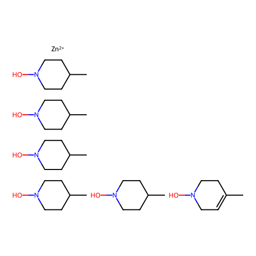 IUPAC: Zinc; 1-hydroxy-4-methyl-3,6-dihydro-2H-pyridine; 1-hydroxy-4-methyl-piperidine structure