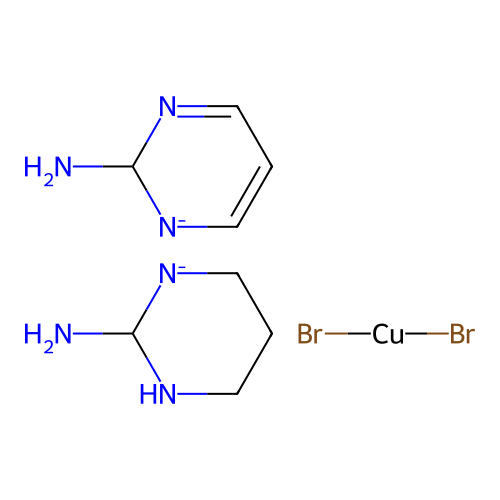 IUPAC: Dibromocopper; 2H-pyrimidin-2-amine; 2,4,5,6-tetrahydro-1H-pyrimidin-2-amine structure