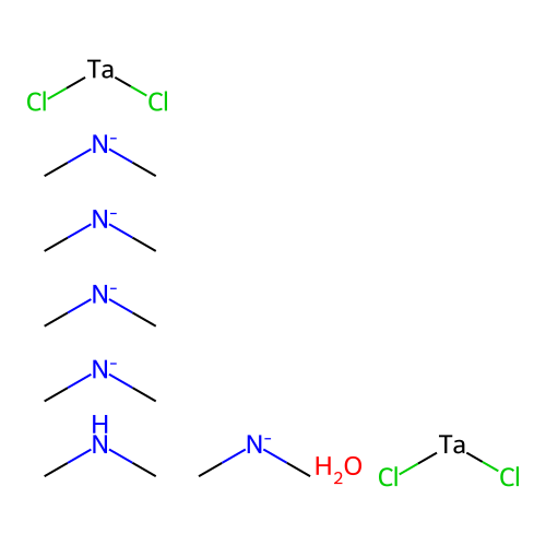 bis(dichlorotantalum);pentakis(dimethylazanide);N-methylmethanamine;hydrate structure
