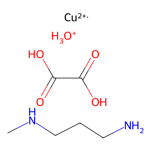 copper;oxidanium;N'-methylpropane-1,3-diamine;oxalic acid structure