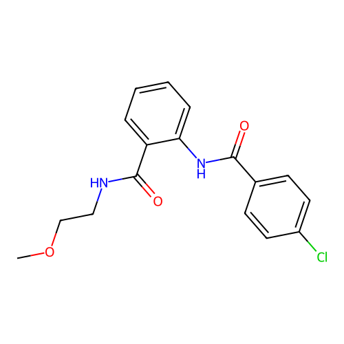 2-[(4-chlorobenzoyl)amino]-N-(2-methoxyethyl)benzamide structure