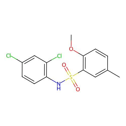 N-(2,4-dichlorophenyl)-2-methoxy-5-methylbenzenesulfonamide structure