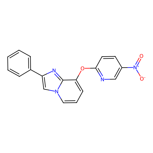 8-({5-Nitro-2-pyridinyl}oxy)-2-phenylimidazo[1,2-a]pyridine structure