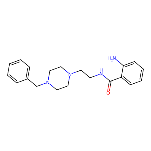 2-amino-N-[2-(4-benzyl-1-piperazinyl)ethyl]benzamide structure