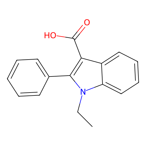 1-ethyl-2-phenyl-1H-indole-3-carboxylic acid structure
