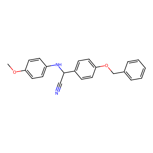 [4-(Benzyloxy)phenyl][(4-methoxyphenyl)amino]acetonitrile structure