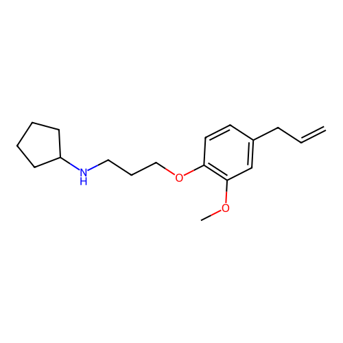 N-[3-(4-allyl-2-methoxyphenoxy)propyl]-N-cyclopentylamine structure