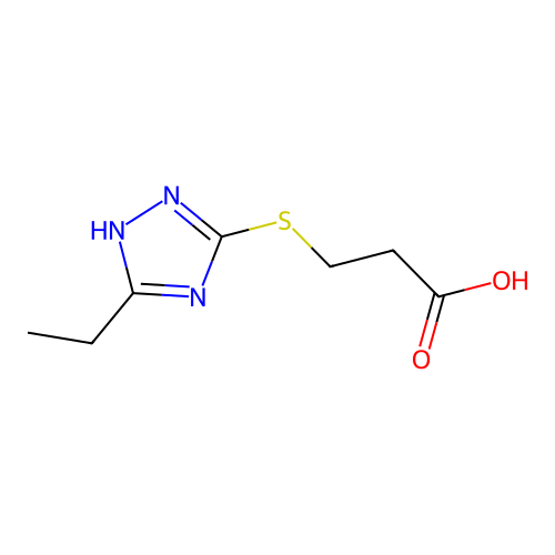 3-[(5-ethyl-1H-1,2,4-triazol-3-yl)sulfanyl]propanoic acid structure