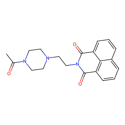 2-(2-(4-acetylpiperazin-1-yl)ethyl)-1H-benzo[de]isoquinoline-1,3(2H)-dione structure