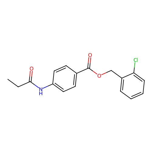 2-Chlorobenzyl 4-(propionylamino)benzoate structure