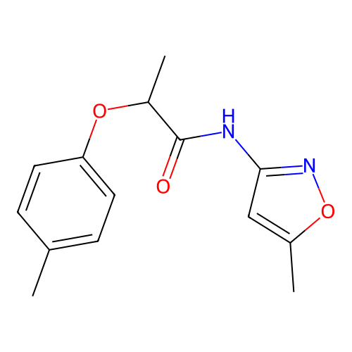 N-(5-methyl-3-isoxazolyl)-2-(4-methylphenoxy)propanamide structure
