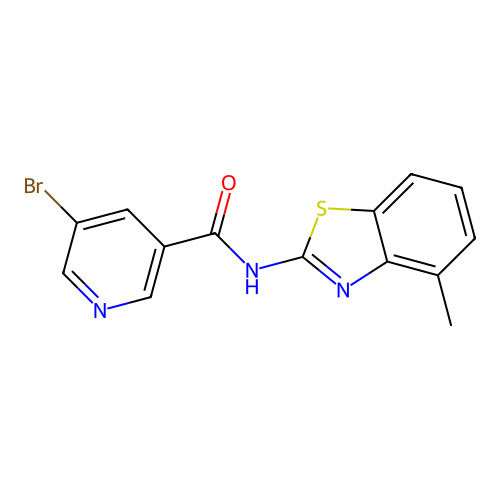 5-bromo-N-(4-methyl-1,3-benzothiazol-2-yl)nicotinamide structure
