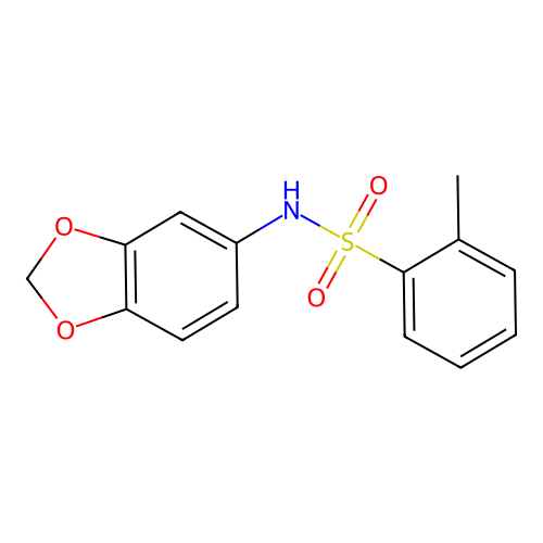 N-(1,3-benzodioxol-5-yl)-2-methylbenzenesulfonamide structure