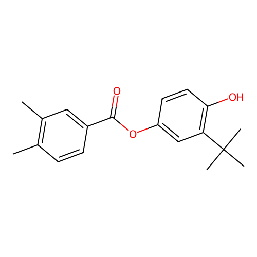 (3-Tert-butyl-4-hydroxyphenyl) 3,4-dimethylbenzoate structure