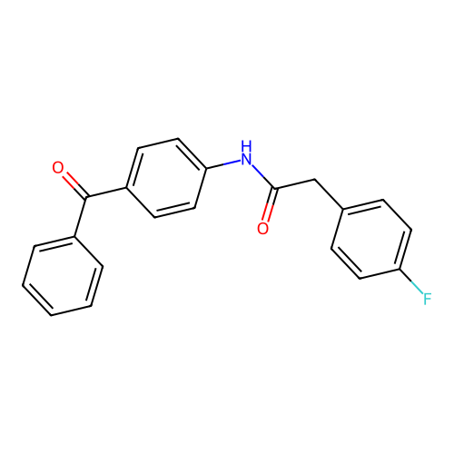 N-(4-benzoylphenyl)-2-(4-fluorophenyl)acetamide structure