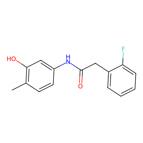 2-(2-fluorophenyl)-N-(3-hydroxy-4-methylphenyl)acetamide structure