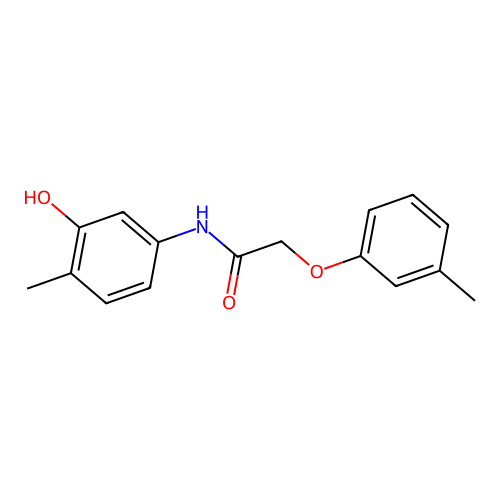N-(3-hydroxy-4-methylphenyl)-2-(3-methylphenoxy)acetamide structure