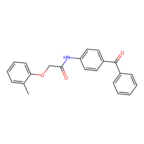 N-(4-benzoylphenyl)-2-(2-methylphenoxy)acetamide structure