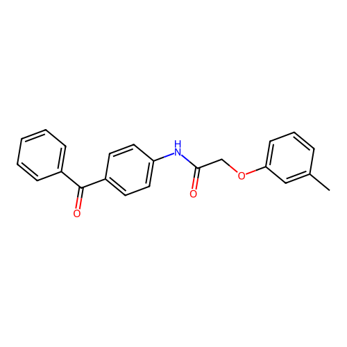 N-(4-benzoylphenyl)-2-(3-methylphenoxy)acetamide structure