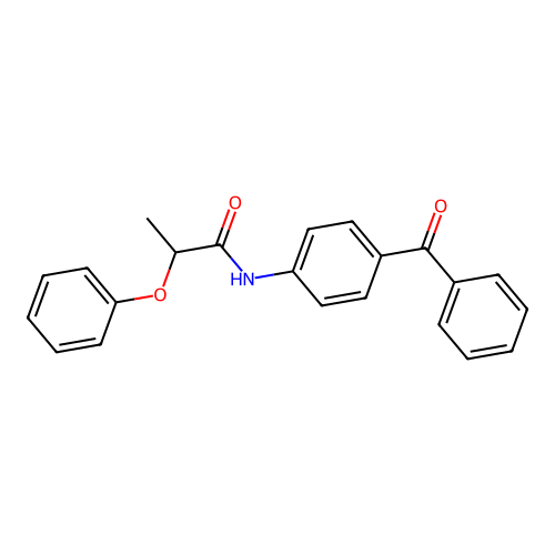 N-(4-benzoylphenyl)-2-phenoxypropanamide structure