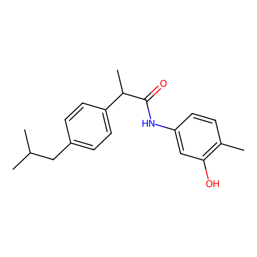 N-(3-hydroxy-4-methylphenyl)-2-(4-isobutylphenyl)propanamide structure