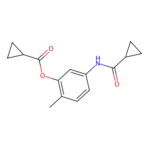 5-[(Cyclopropylcarbonyl)amino]-2-methylphenylcyclopropanecarboxylate structure