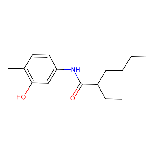 2-ethyl-N-(3-hydroxy-4-methylphenyl)hexanamide structure