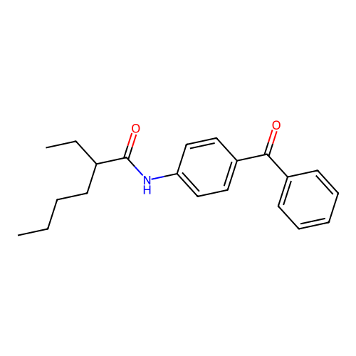 N-(4-benzoylphenyl)-2-ethylhexanamide structure