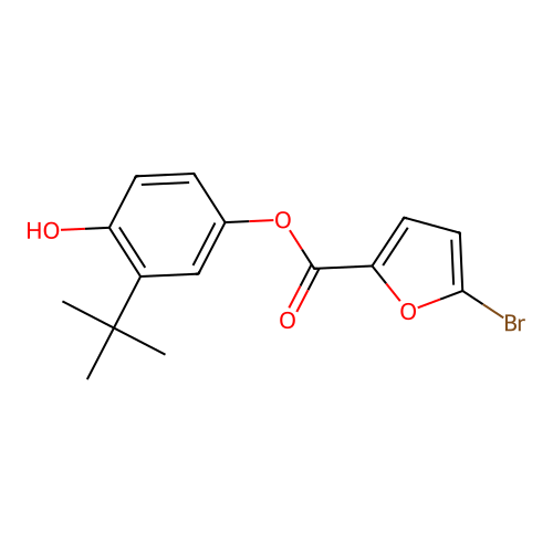 3-Tert-butyl-4-hydroxyphenyl 5-bromo-2-furoate structure