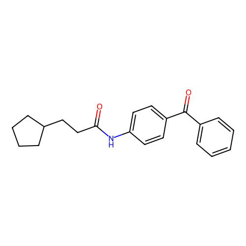 N-(4-benzoylphenyl)-3-cyclopentylpropanamide structure