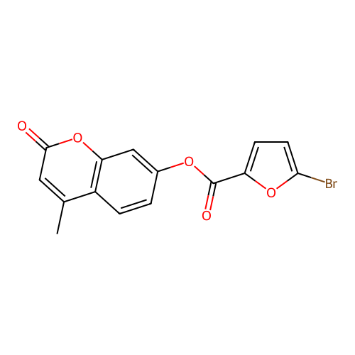 4-methyl-2-oxo-2H-chromen-7-yl 5-bromo-2-furoate structure