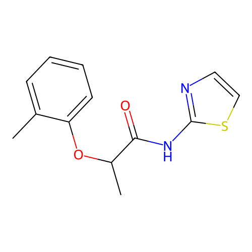 2-(2-methylphenoxy)-N-(1,3-thiazol-2-yl)propanamide structure