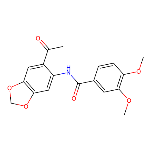 N-(6-acetyl-1,3-benzodioxol-5-yl)-3,4-dimethoxybenzamide structure